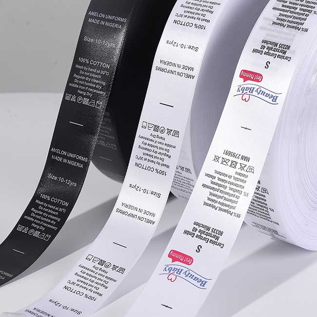 چاپ لیبل و مارک ساتن و اتیکت ساتن برای لباس